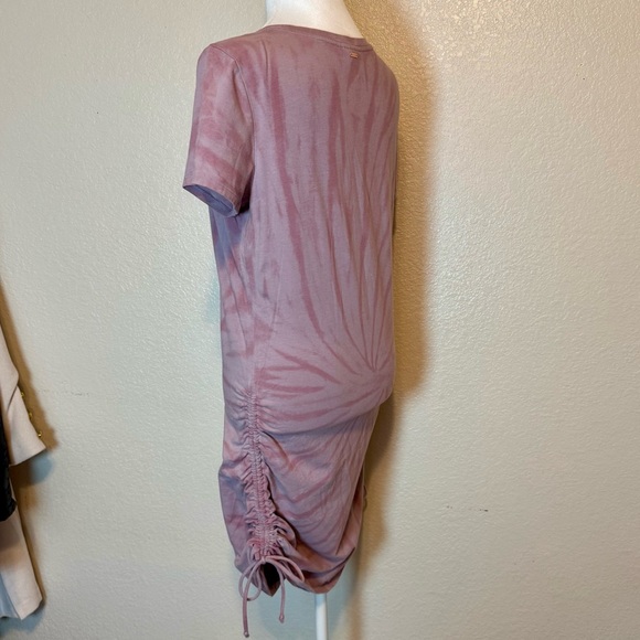 Victoria’s Secret Pink Tie Dye Jersey Tee Shirt Dress Side Ruching Purple Large - Picture 6 of 13
